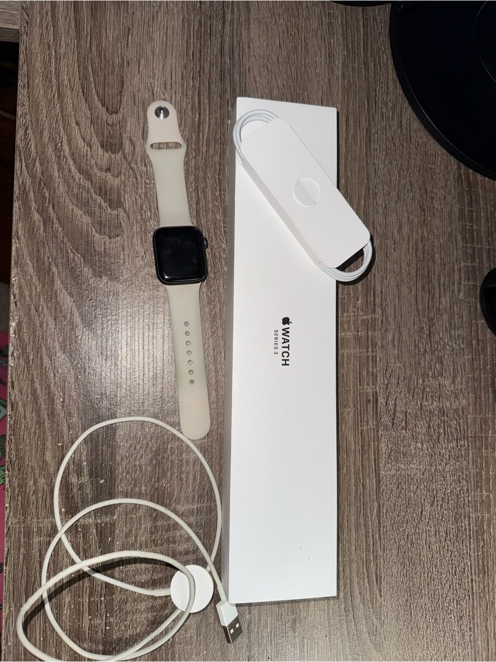 Apple Watch Series 3 with Light Beige Sport Band